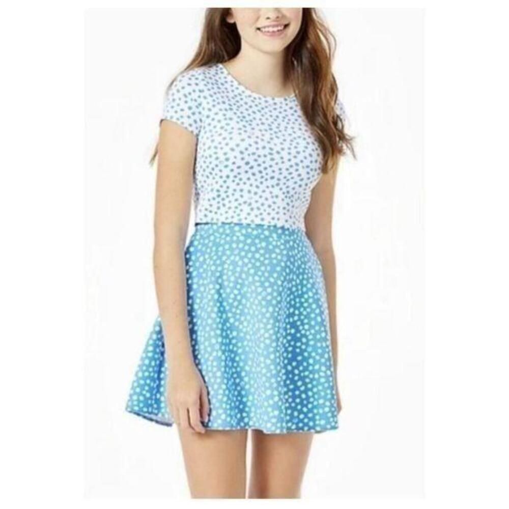 New Lilly Pulitzer Girls Blue Polka Dot Thelma Top Size 14 Juniors